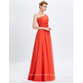 Grace Karin One Shoulder Beaded Long Orange Evening Dresses CL2015-1